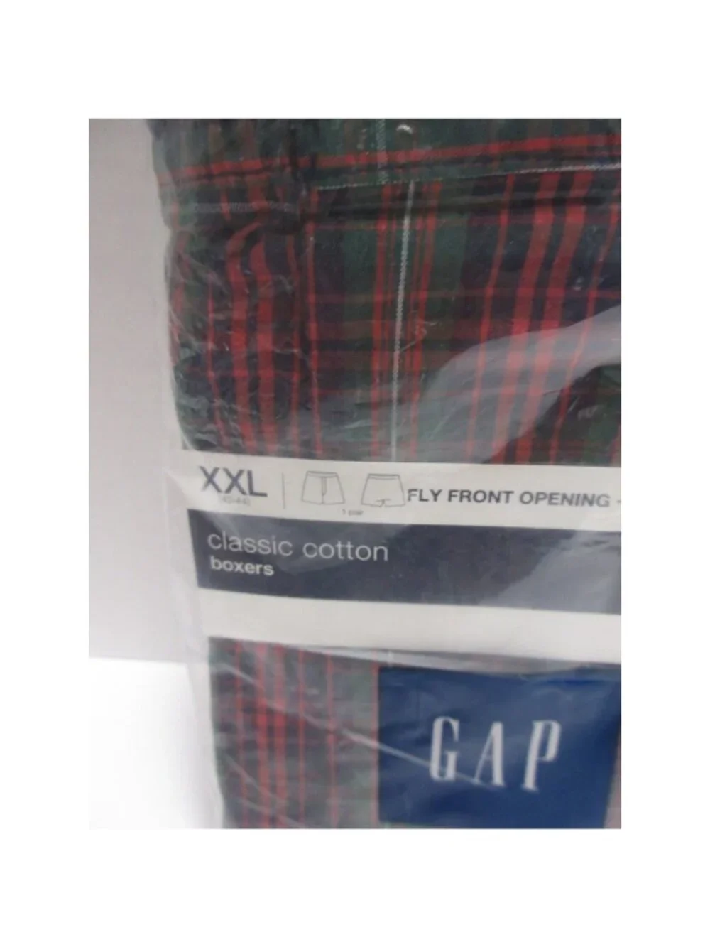 Gap Underwear XXL Red Boxer Shorts Tartan Plaid Y2K Cotton NEW